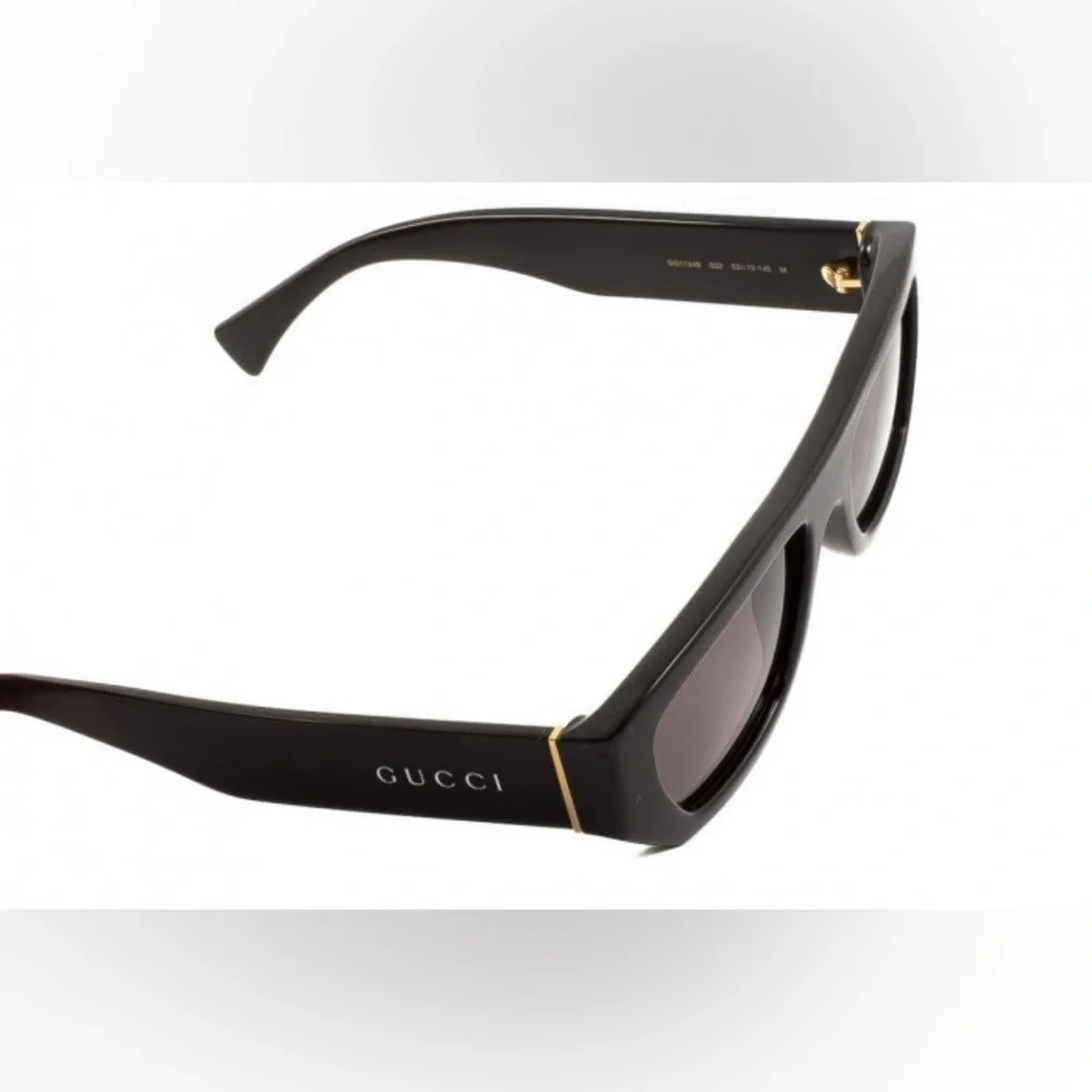 New - GUCCI GG1134S 002 square sunglass comes shiny black frame with dar…
